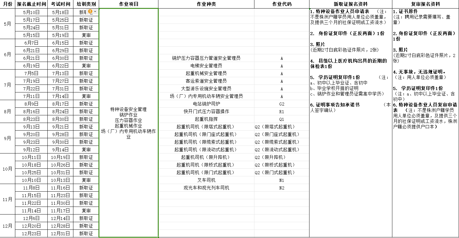 2024年湖南航空技師學(xué)院（原湖南工貿(mào)技師學(xué)院） 特種設(shè)備考試安排表