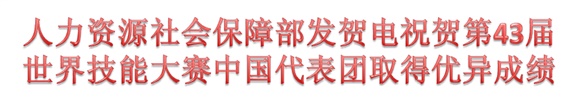 人力資源社會(huì)保障部發(fā)賀電祝賀第43屆世界技能大賽中國(guó)代表團(tuán)取得優(yōu)異成績(jī)