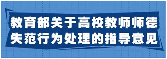 《關(guān)于高校教師師德失范行為處理的指導意見》